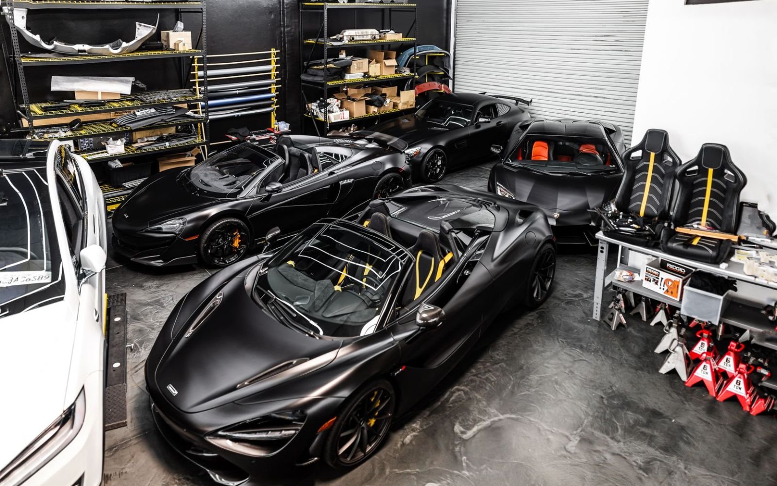 Luxury vehicles lined up